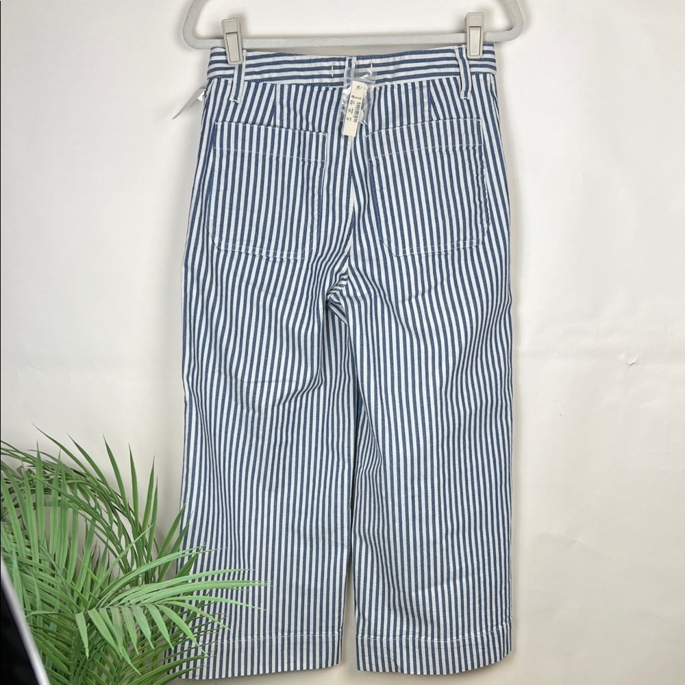 NWT Madewell Emmet Blue White Striped Jeans
Petite 28 Wide Leg Crop High Waist - Picture 5 of 10